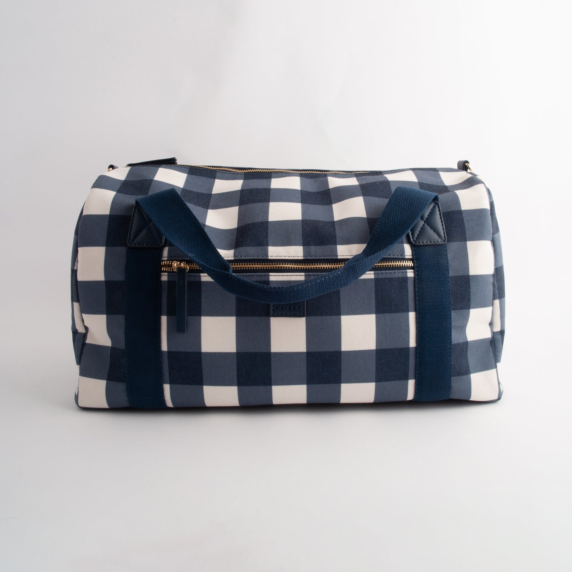 Kaiser Canvas Duffle Bag - NAVY GINGHAM